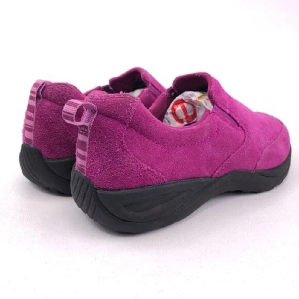 L.L. Bean Pink Suede Slip on Moc Shoes Kids 5